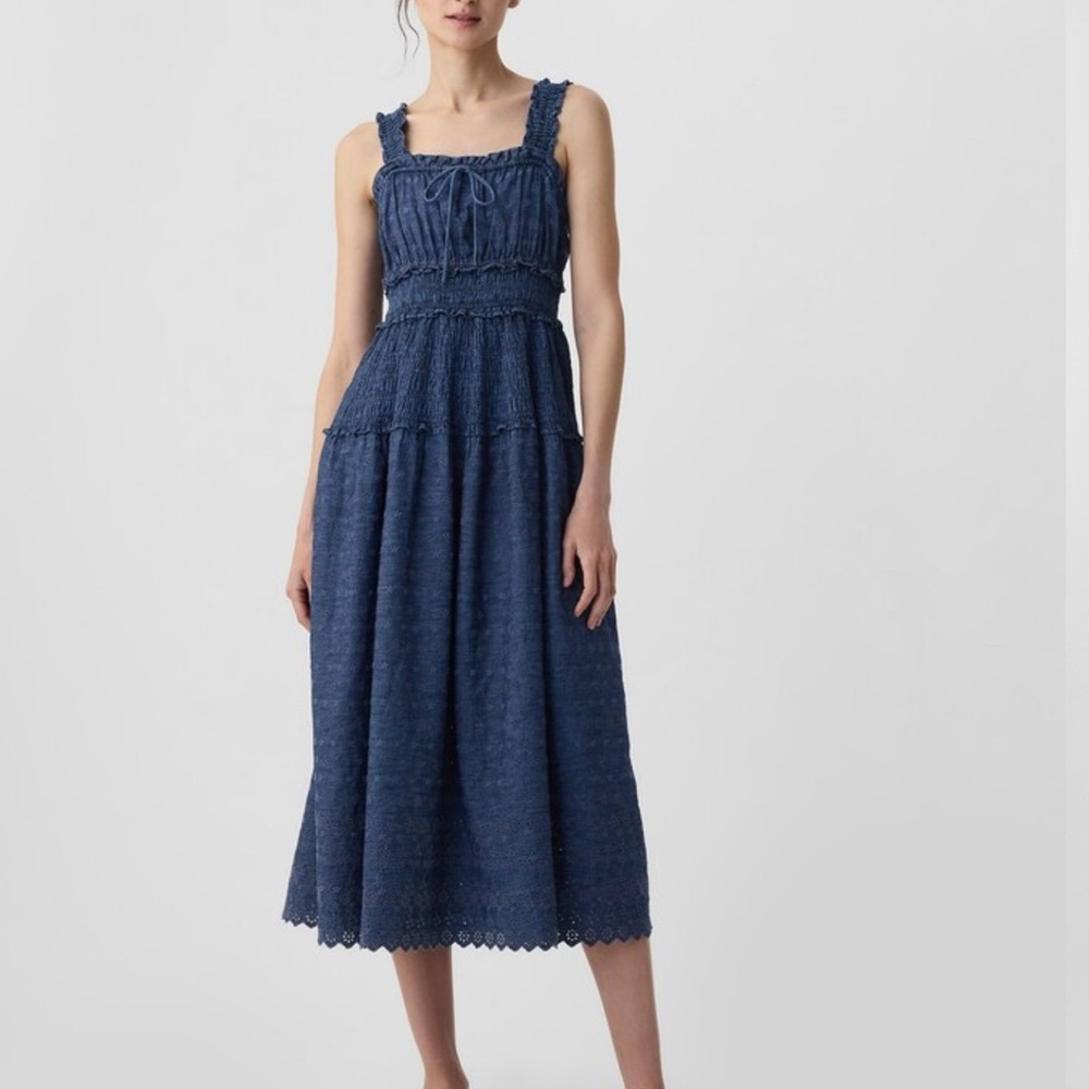 GAP x Doen Denim Midi Eyelet Dress
